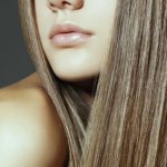 Part of a woman&#39;s face with hair