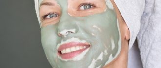 Blue clay on the face