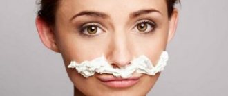 Using depilatory cream on the face