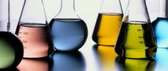 Flasks with liquid