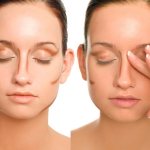 Nose correction with makeup